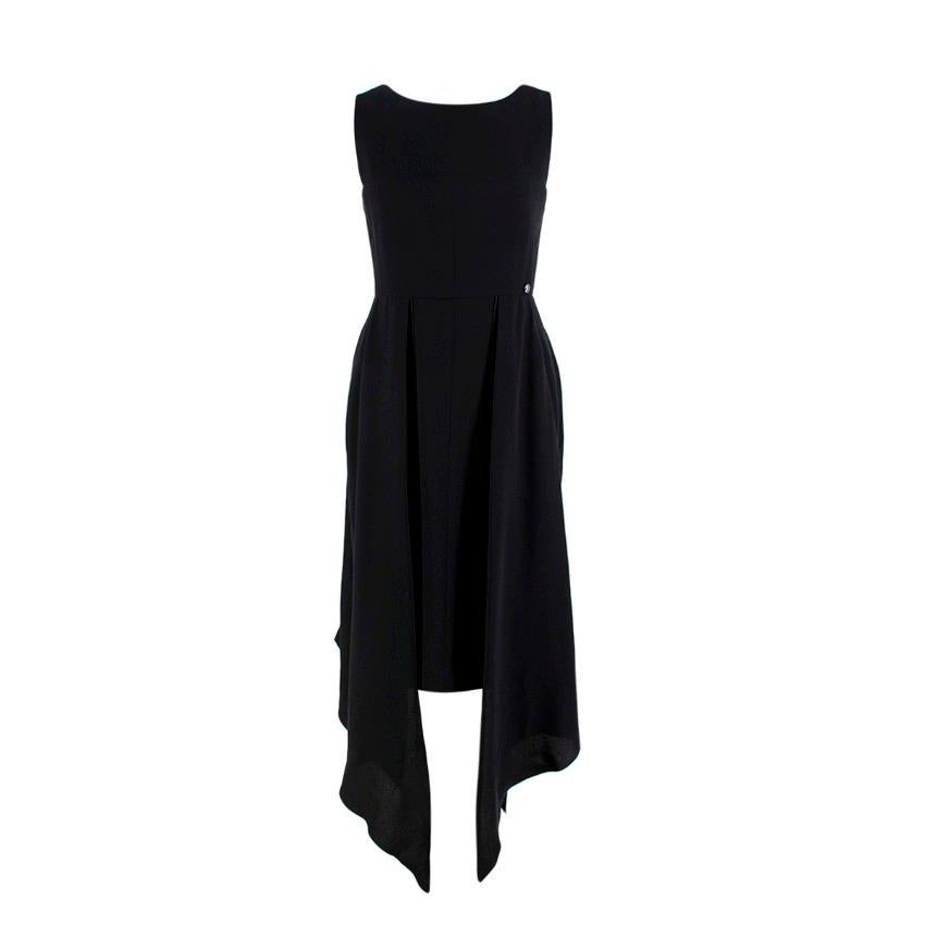 Chanel Black Silk Layered Sleeveless Dress - US 00 For Sale