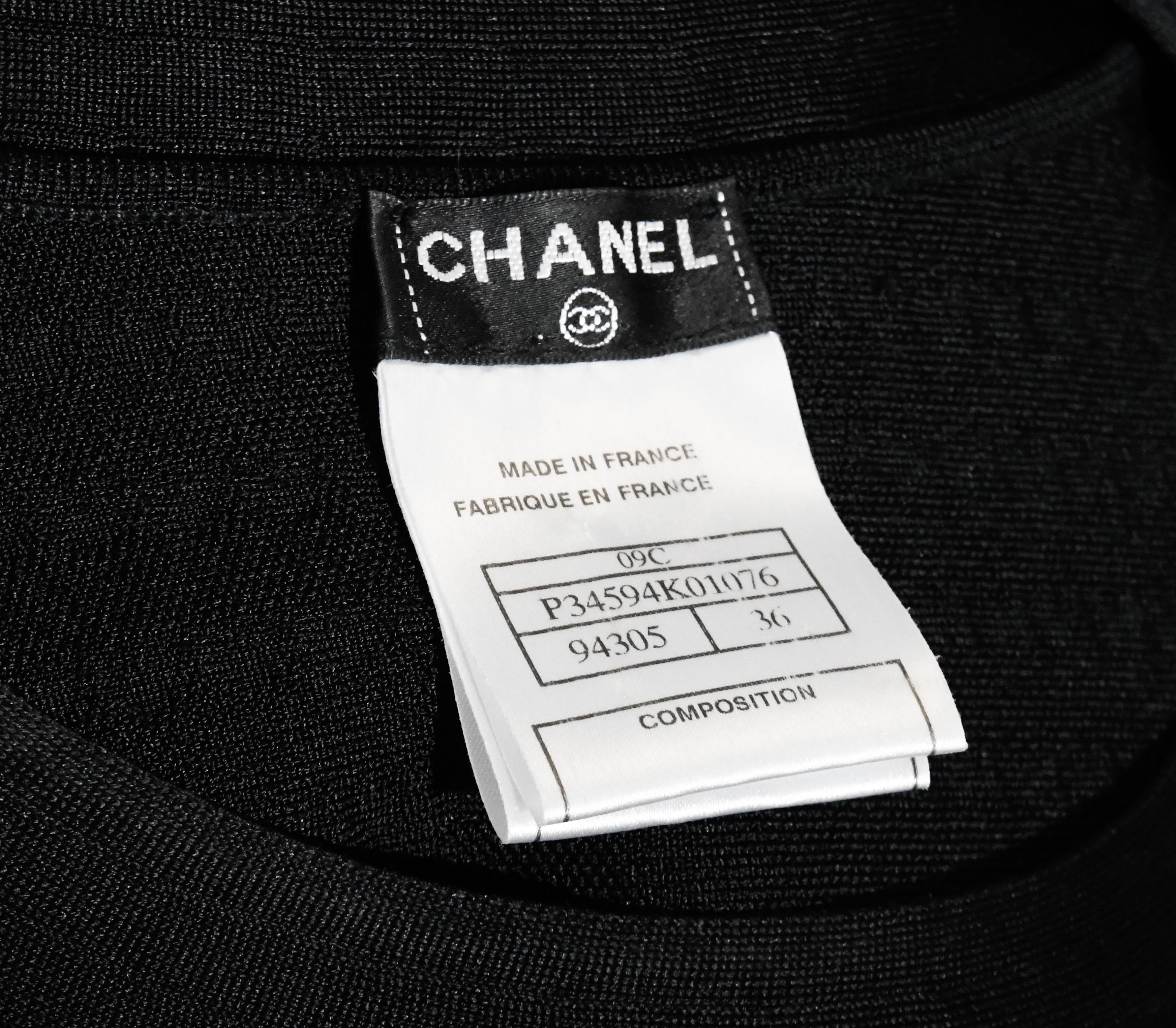 Chanel Black Silk Long Sleeve From the 2009 Cruise Collection Dress For Sale 1