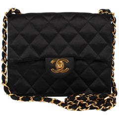 Vintage Chanel Black silk Mini Handbag