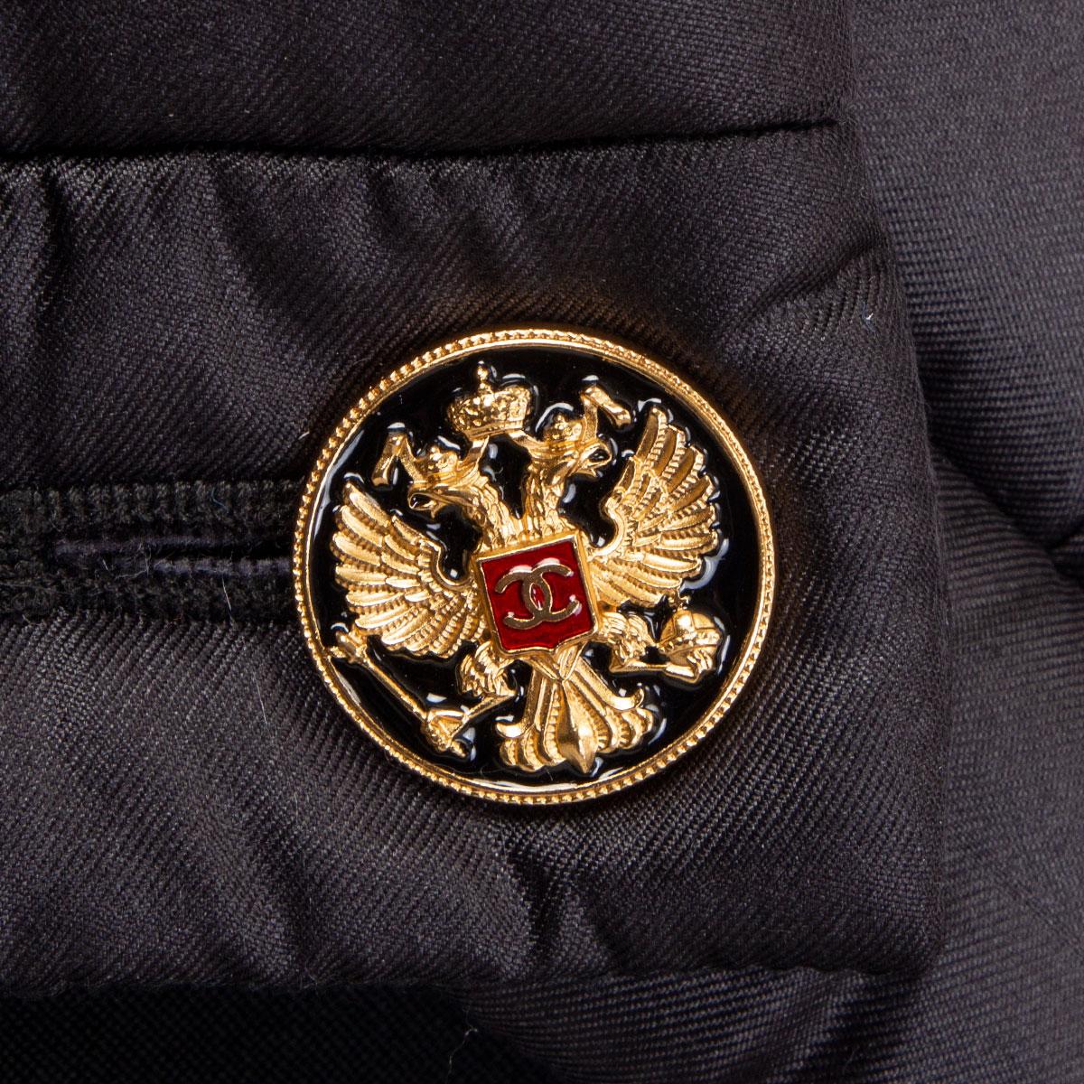 CHANEL schwarz Seide PARIS MOSCOW Puffer Down Jacket 46 XXL 2