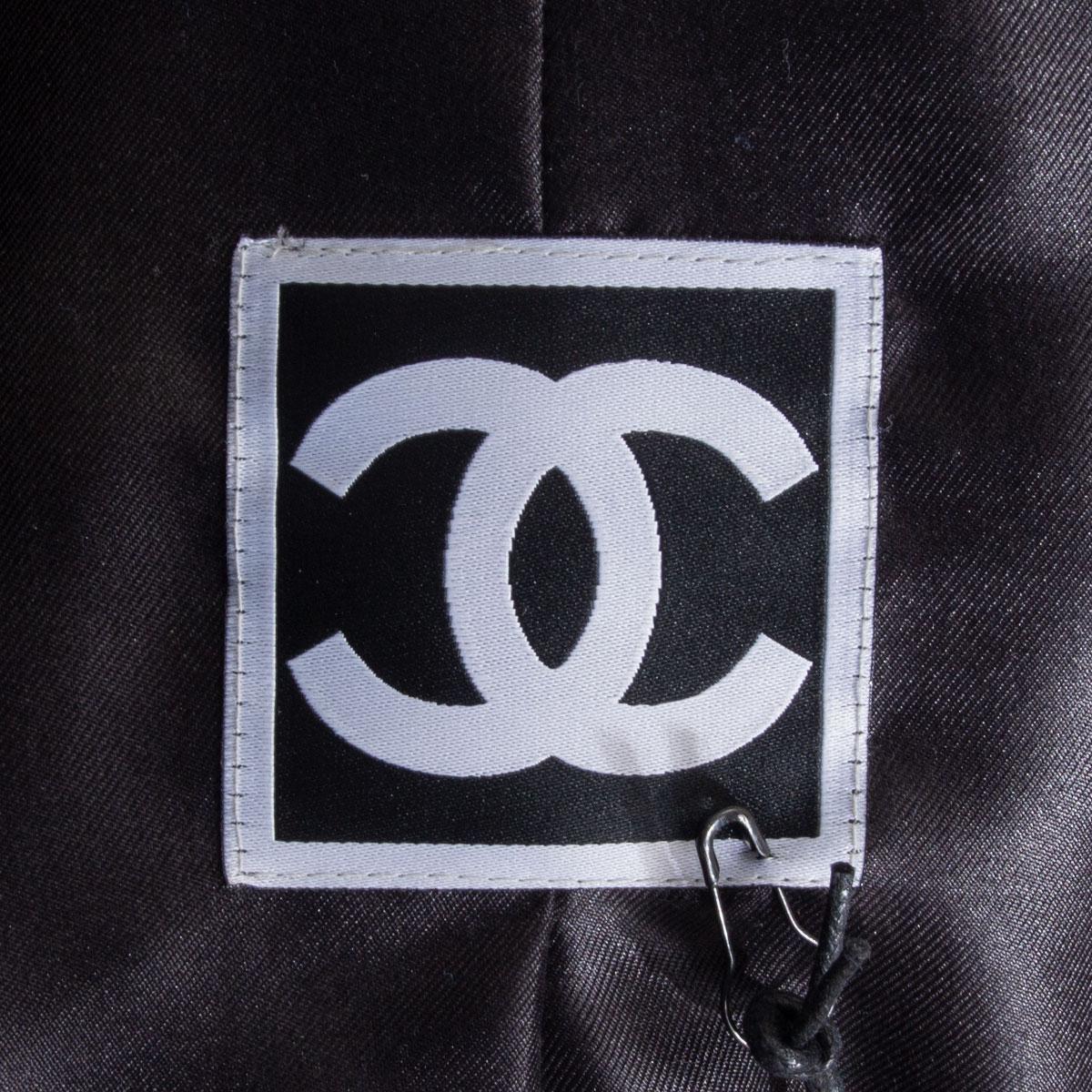 Women's CHANEL black silk PARIS MOSCOW Puffer Down Jacket 46 XXL