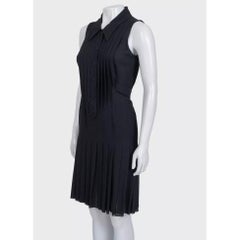 Chanel Black Silk Pleated Dress Sz.34