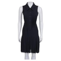 Chanel Black Silk Pleated Dress Sz.34