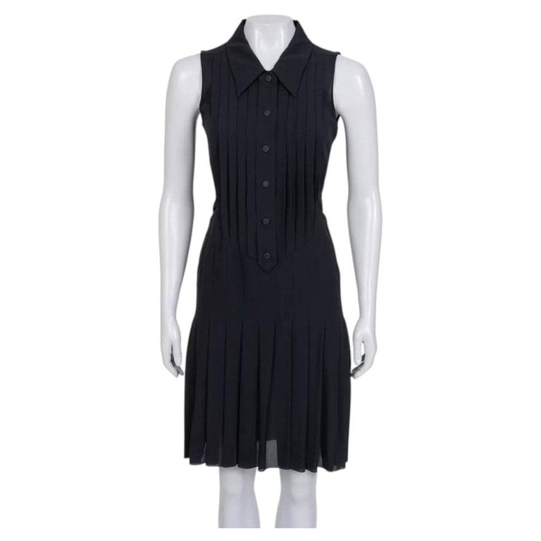 chanel pleated dress Long dress - Silk satin, white  Fashion
