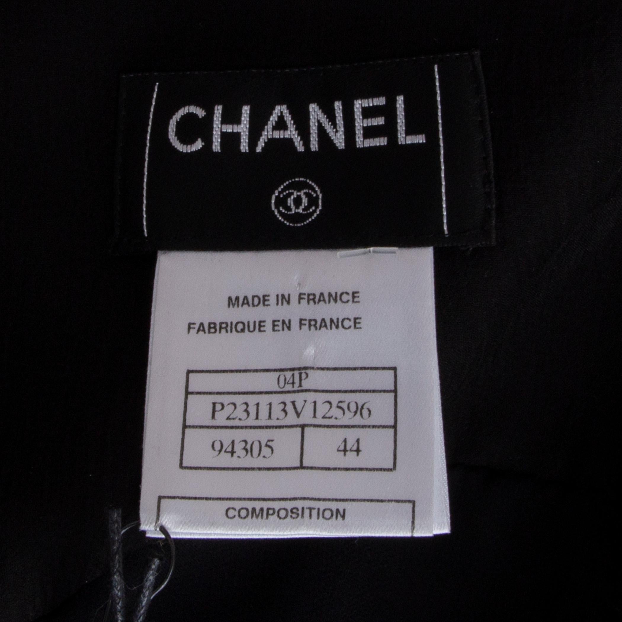 CHANEL black silk PLEATED HEM Skirt 44 XL For Sale 1