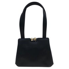Vintage Chanel Black Silk Purse Handbag 