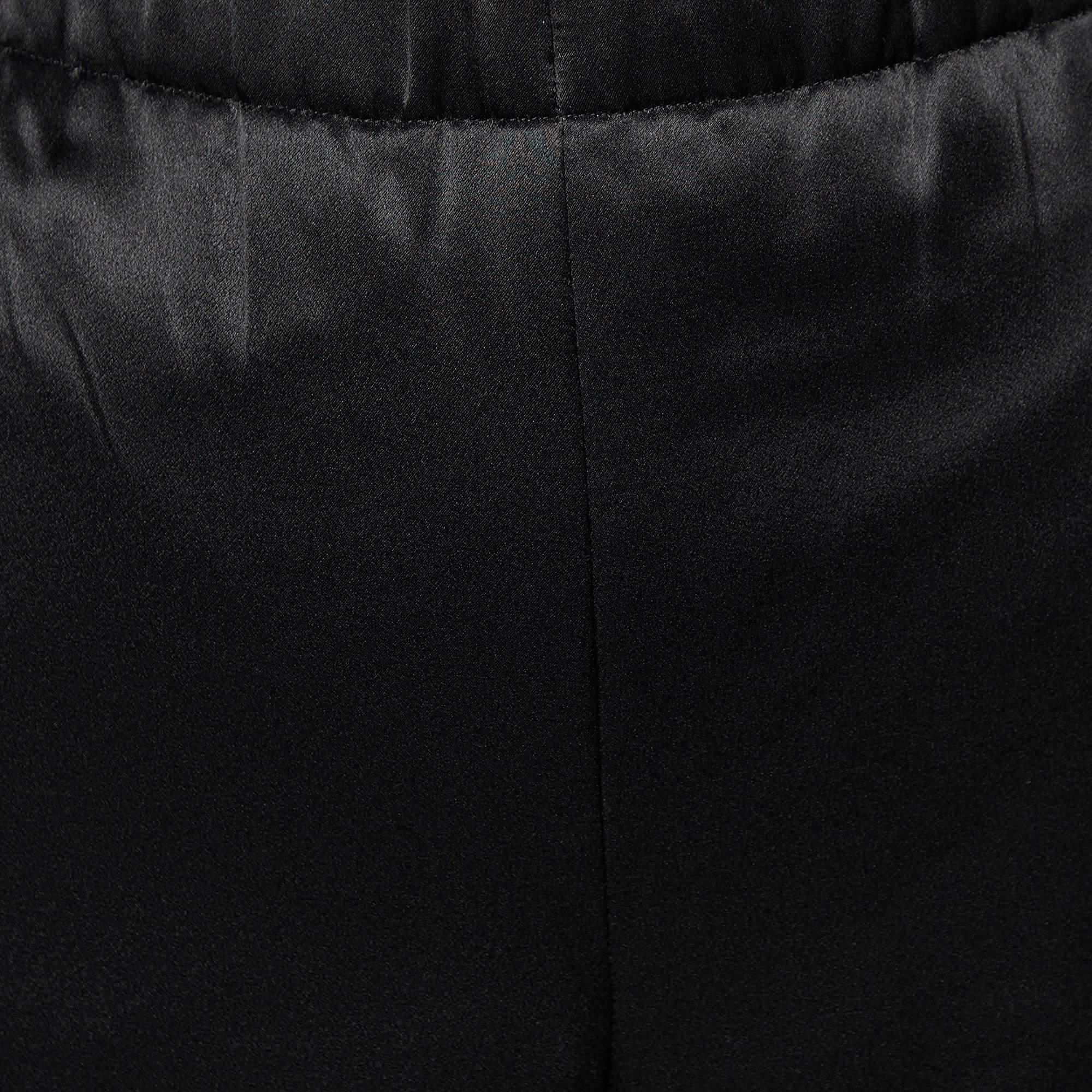Chanel Black Silk Satin Filled Pants XL 1