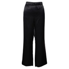 Chanel Black Silk Satin Filled Pants XL