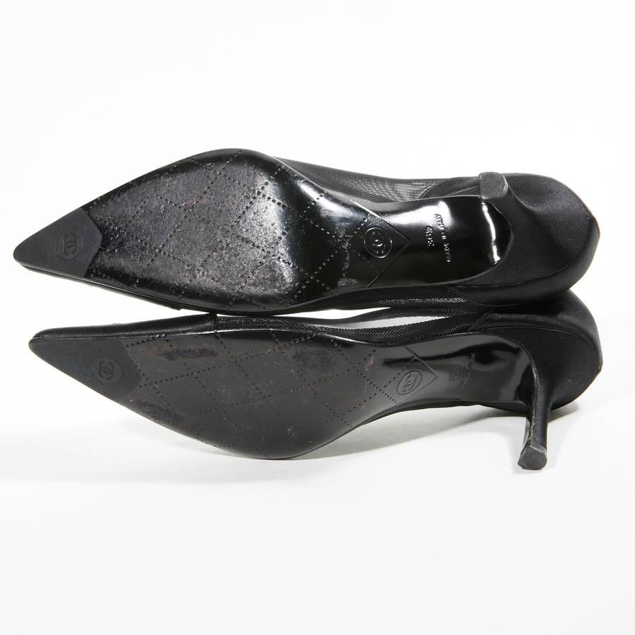 Chanel Black Silk Satin Heels 36.5 1