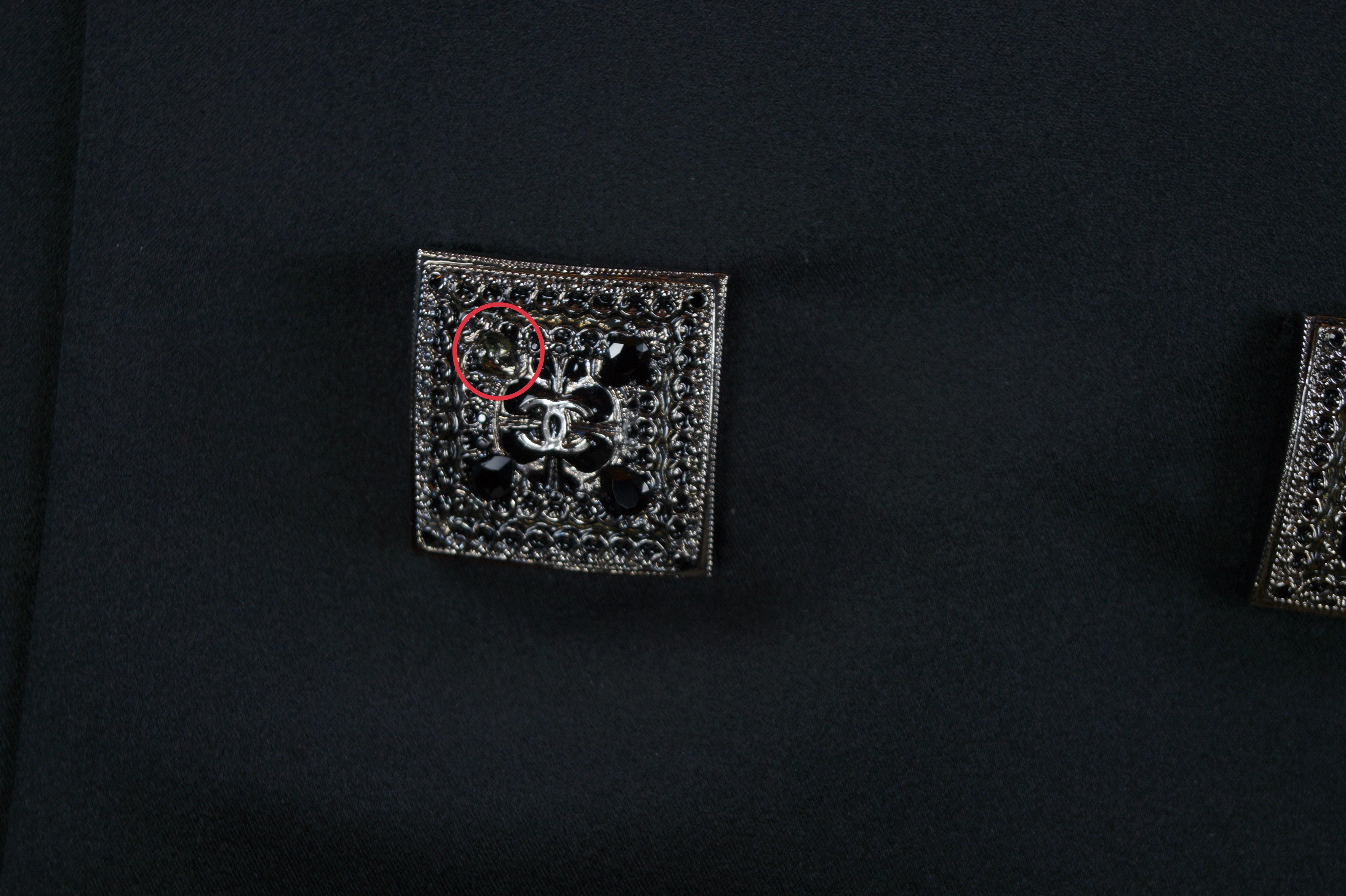 Chanel black silk satin jacket pre fall 2011 Paris Byzance  FR 38 For Sale 6