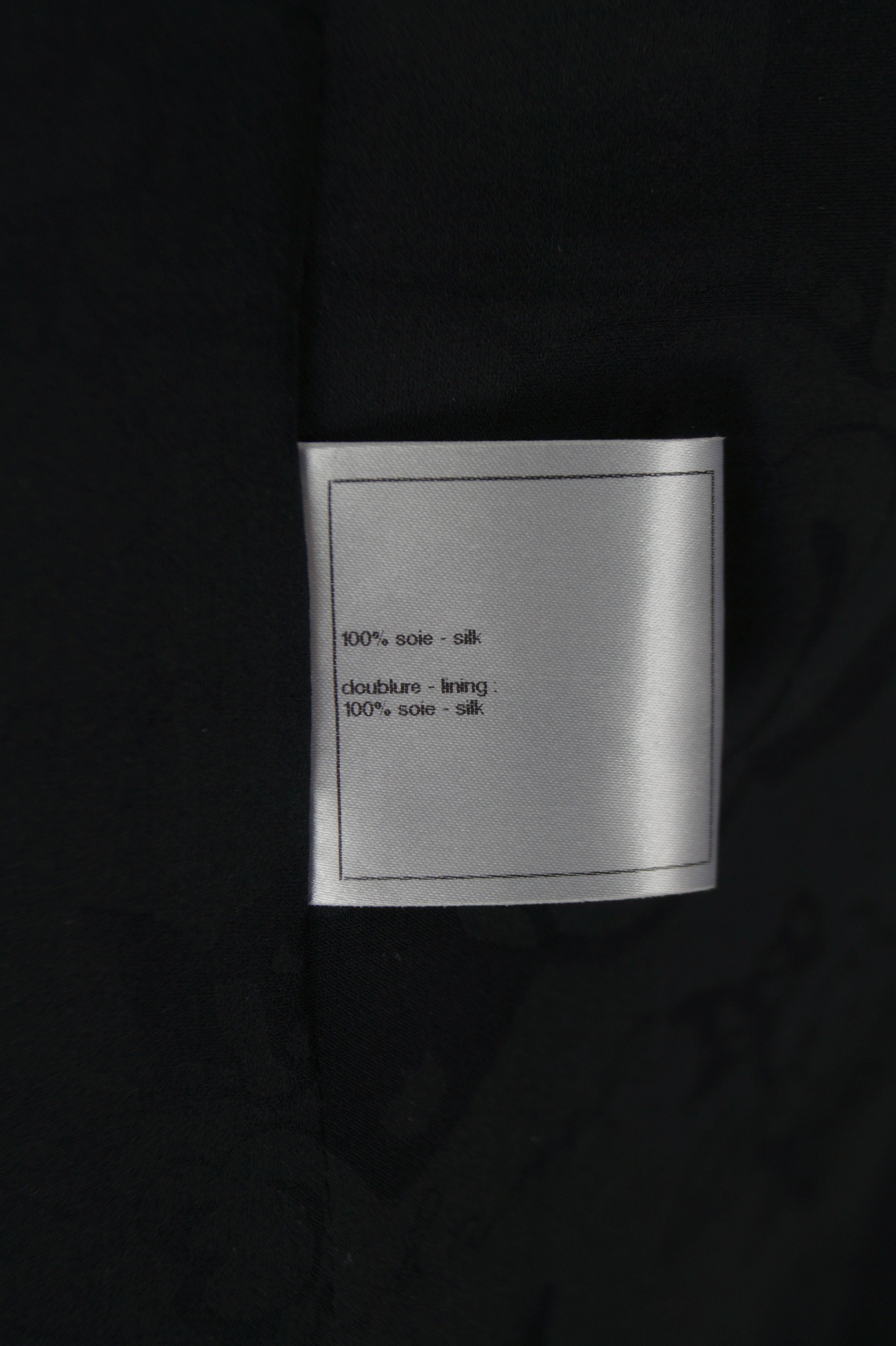 Chanel black silk satin jacket pre fall 2011 Paris Byzance  FR 38 For Sale 11