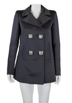 Chanel black silk satin jacket pre fall 2011 Paris Byzance  FR 38