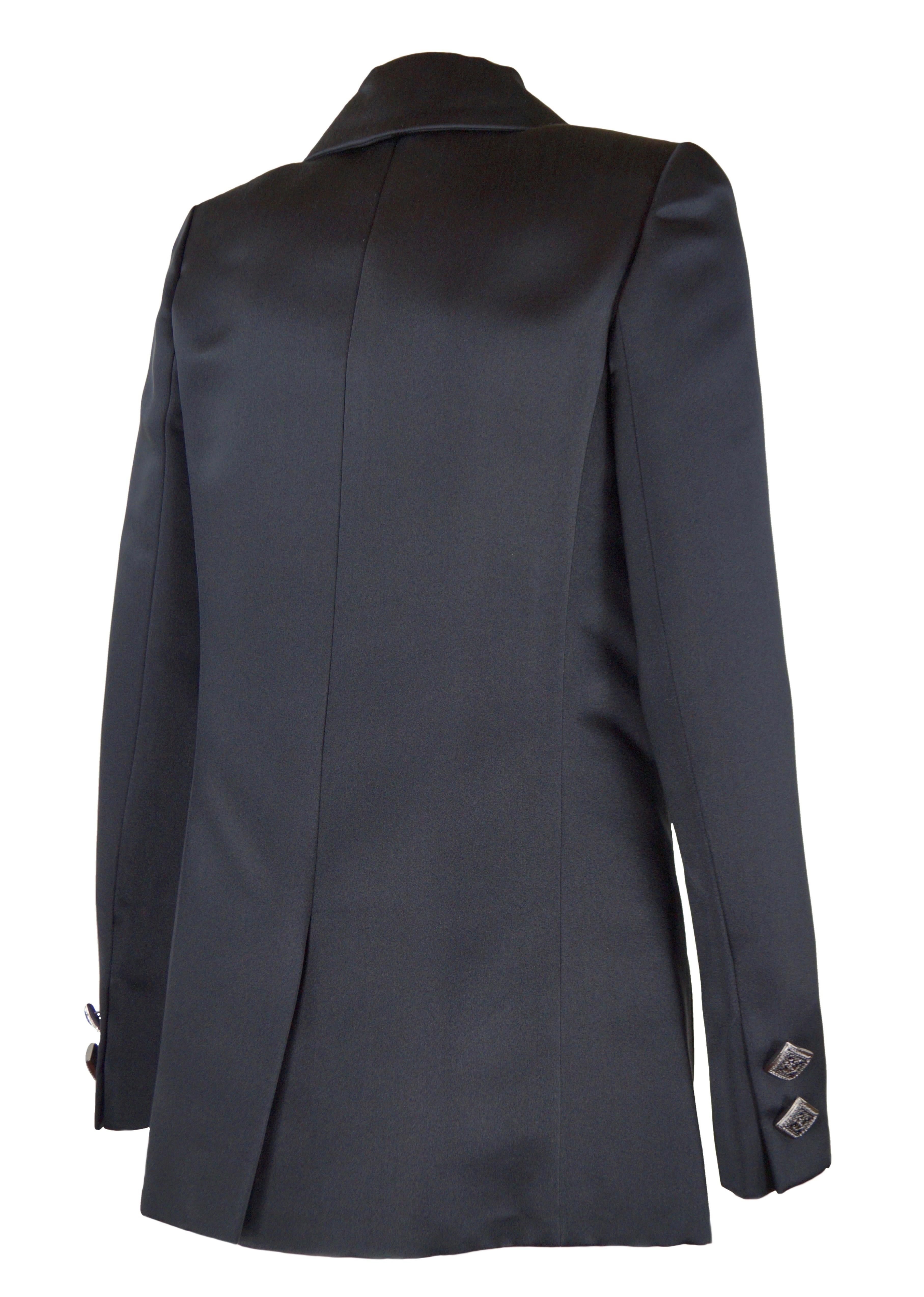 Women's Chanel black silk satin jacket pre fall 2011 Paris Byzance  FR 38 For Sale
