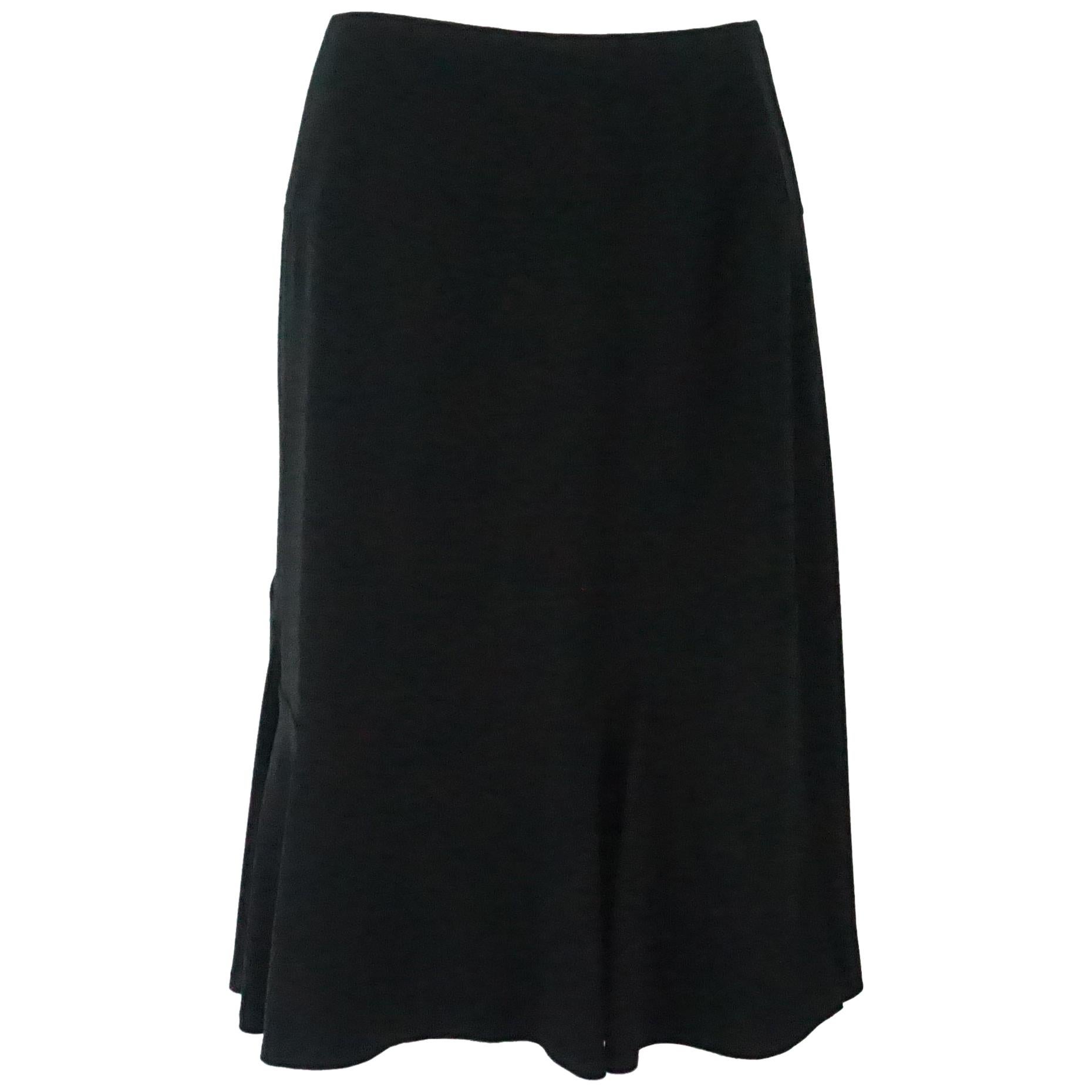 Chanel Black Silk Skirt - 44 For Sale