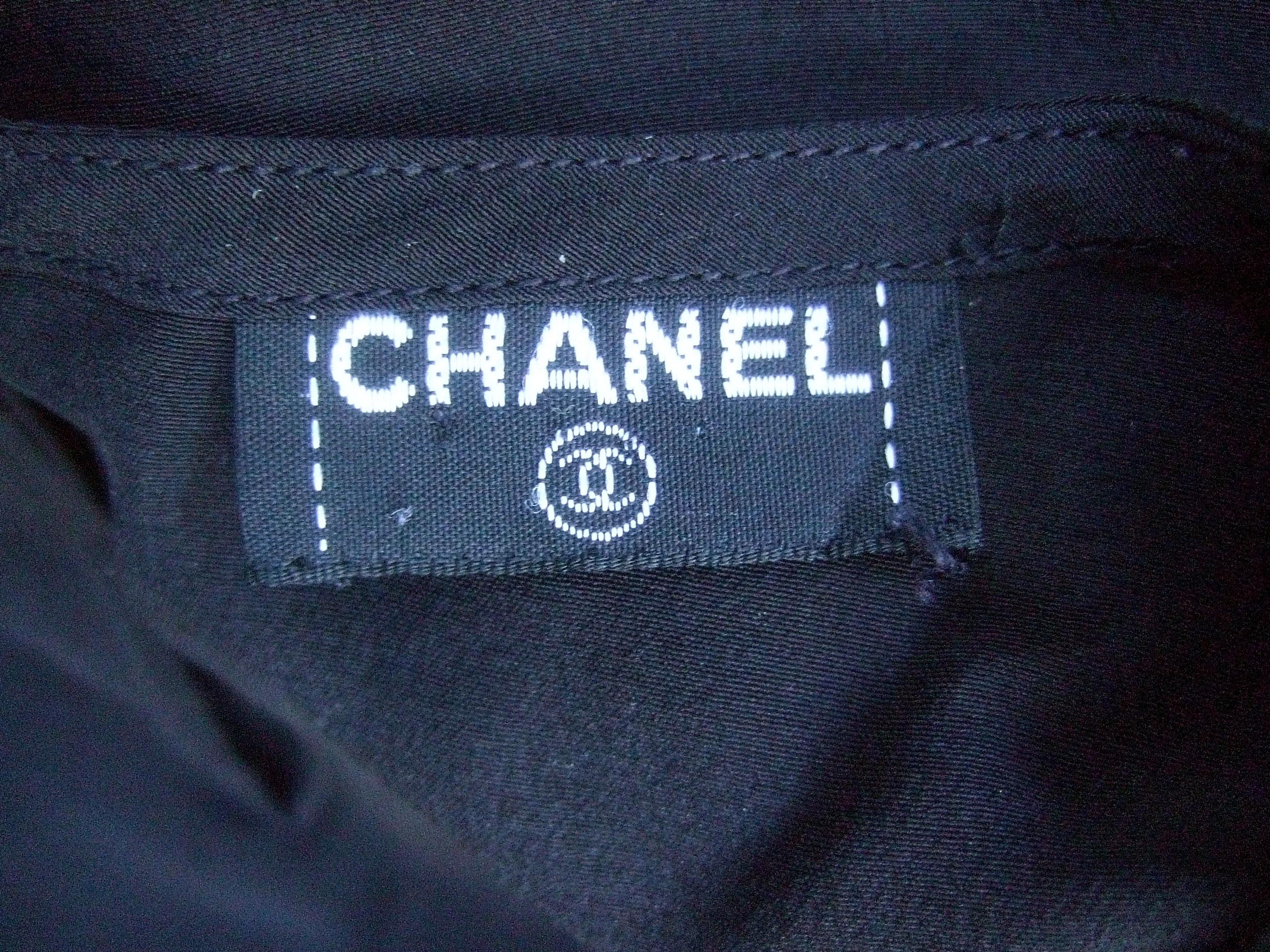 Chanel Black Silk Sleeveless Cropped Shell Top c 1980s Petite For Sale 4