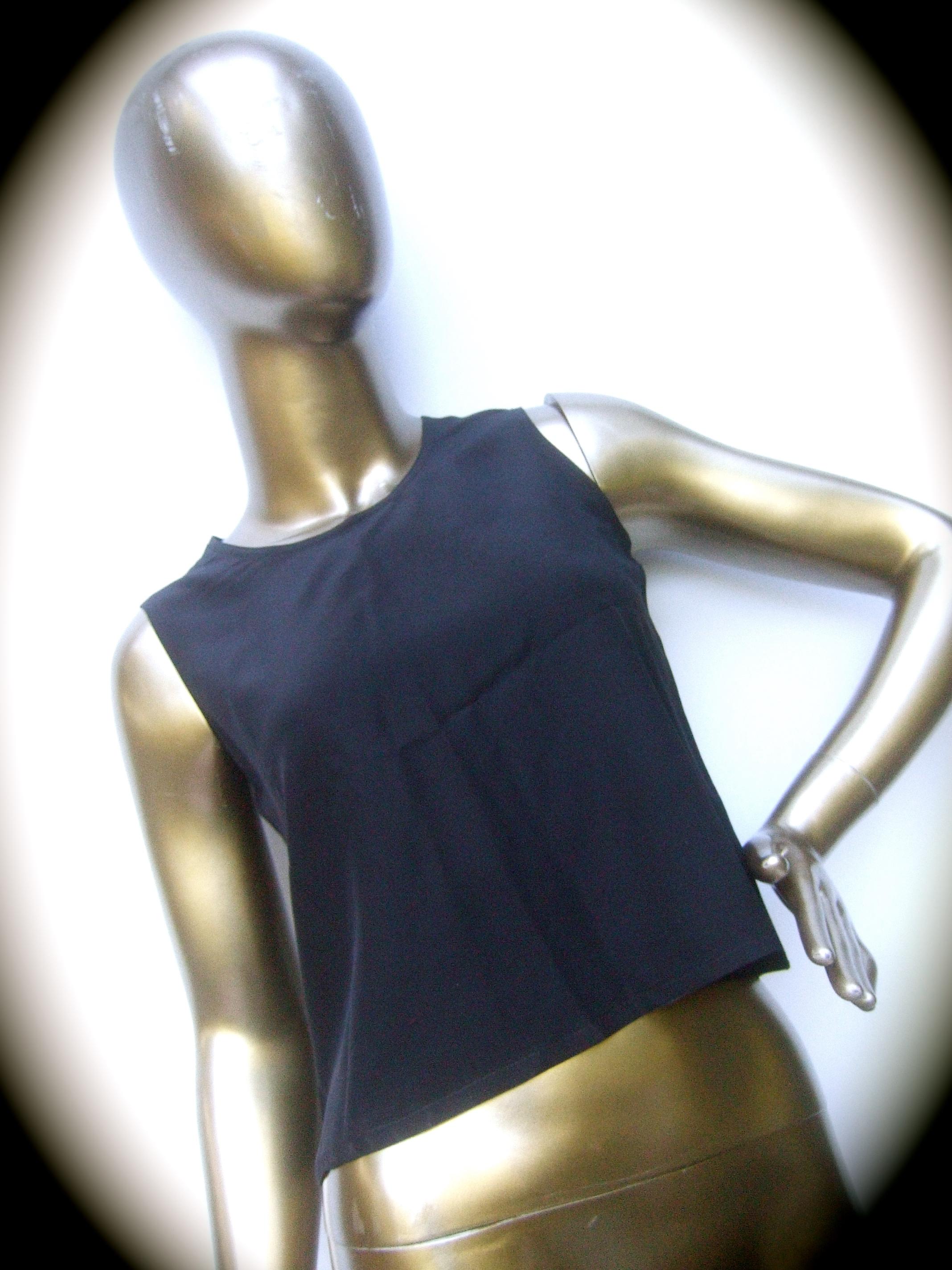 black silk shell top