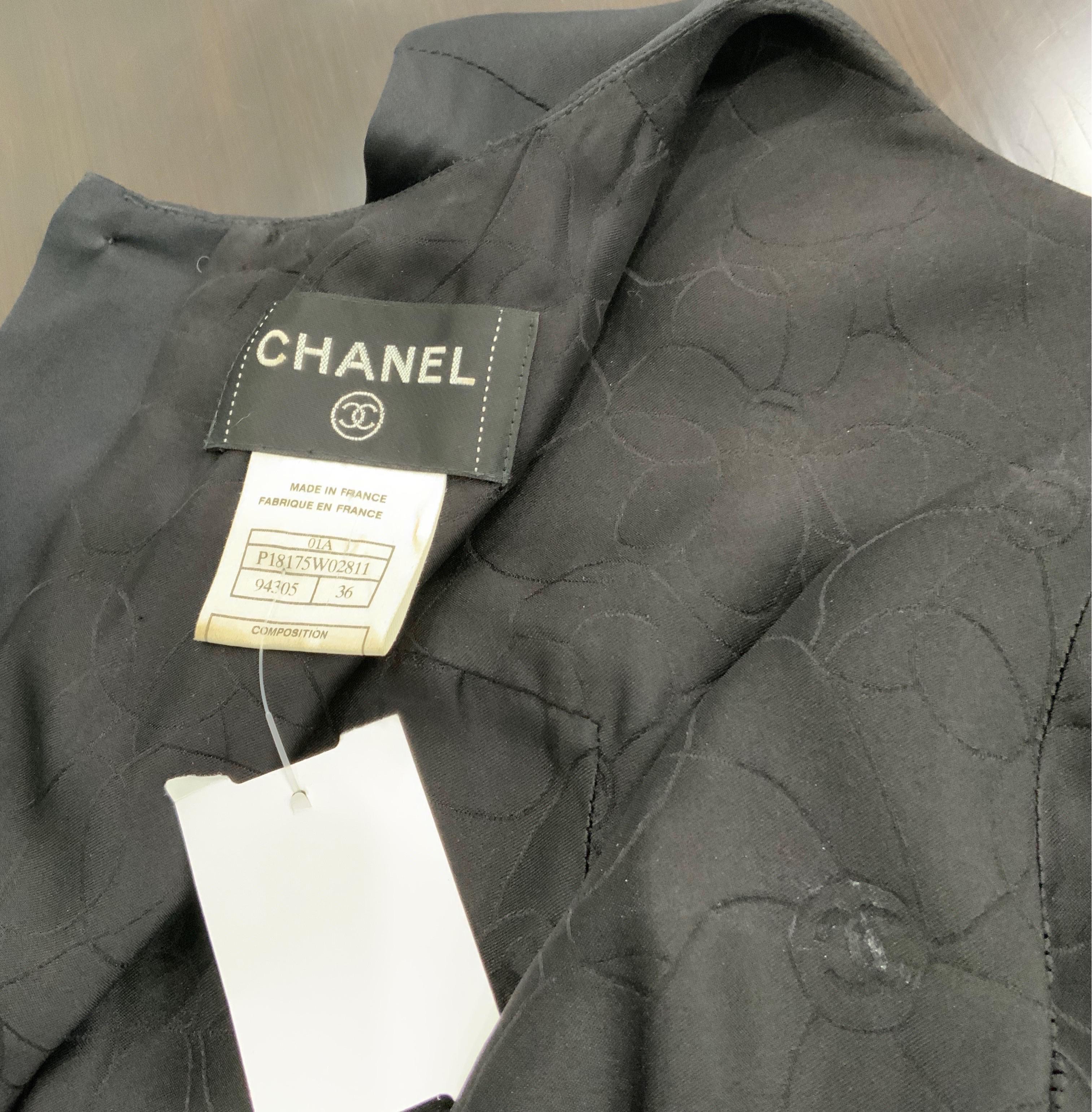 Chanel Black Silk Sleeveless Dress - 36 - Circa 01A For Sale 4