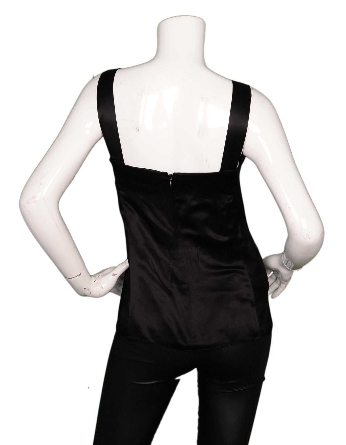 Chanel Black Silk Sleeveless Top Sz 38 In Excellent Condition In New York, NY