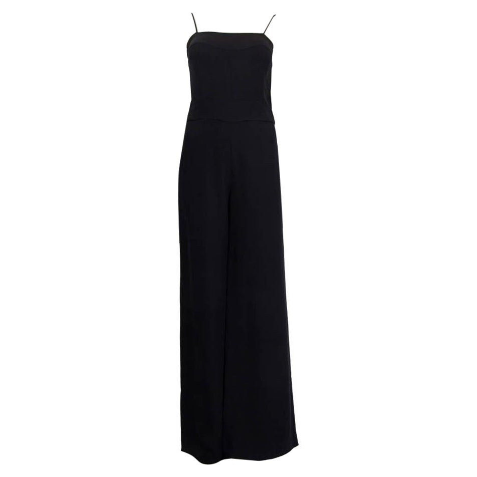 CHANEL mono de seda negro con tirantes SPAGHETTI 38 S