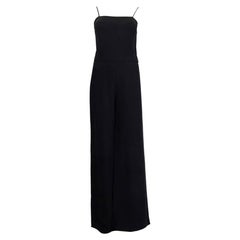 CHANEL mono de seda negro con tirantes SPAGHETTI 38 S