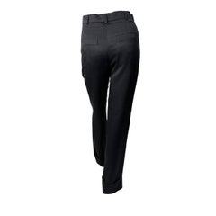 Pantaloni a gamba tesa in seta nera di Chanel  Taglia 34