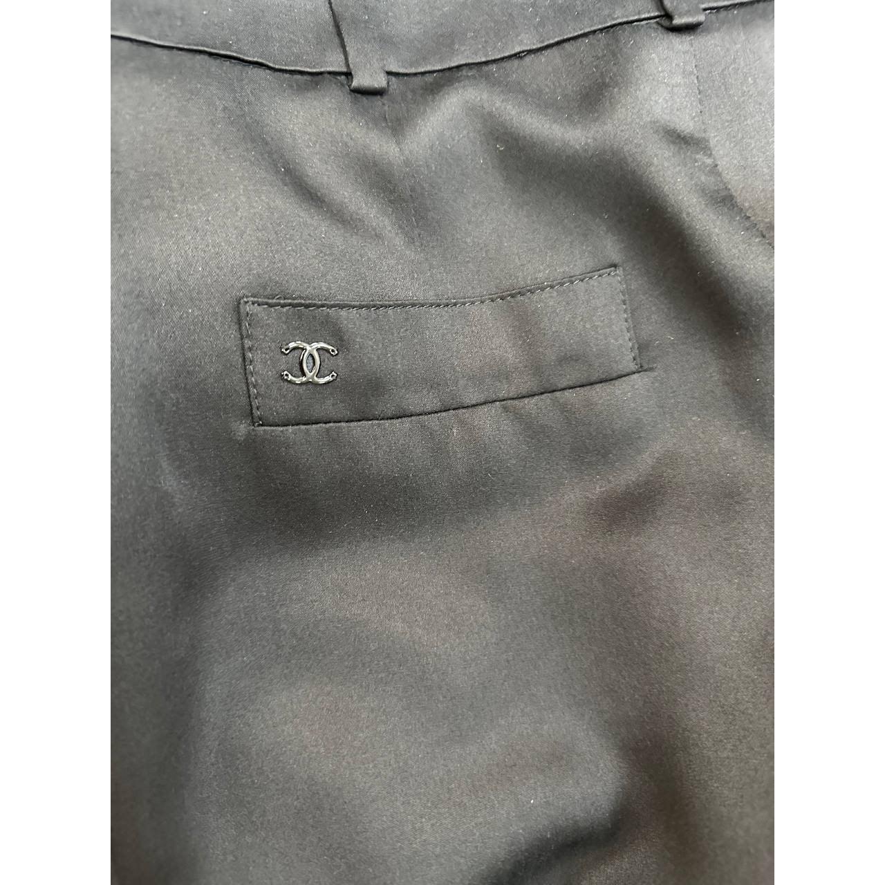 Pantaloni a gamba tesa in seta nera di Chanel  Taglia 34 In condizioni ottime in vendita a Krakow, PL