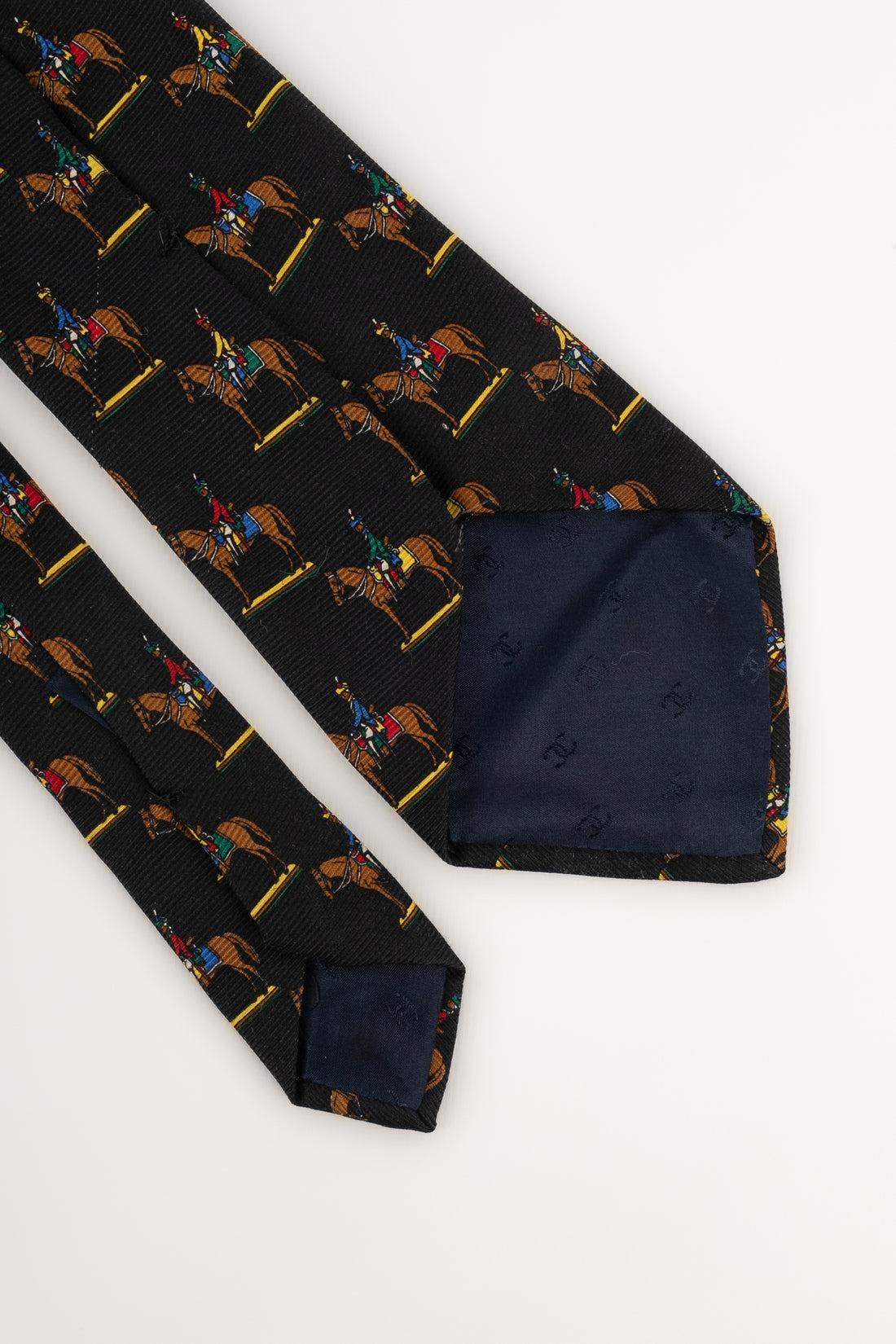 Men's Chanel Black Silk Tie For Sale