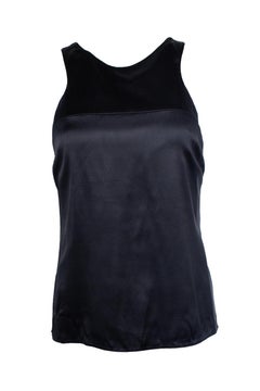 Chanel, black silk top with bow on the back
