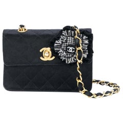 Chanel Black Silk Vintage Bag, 1990s