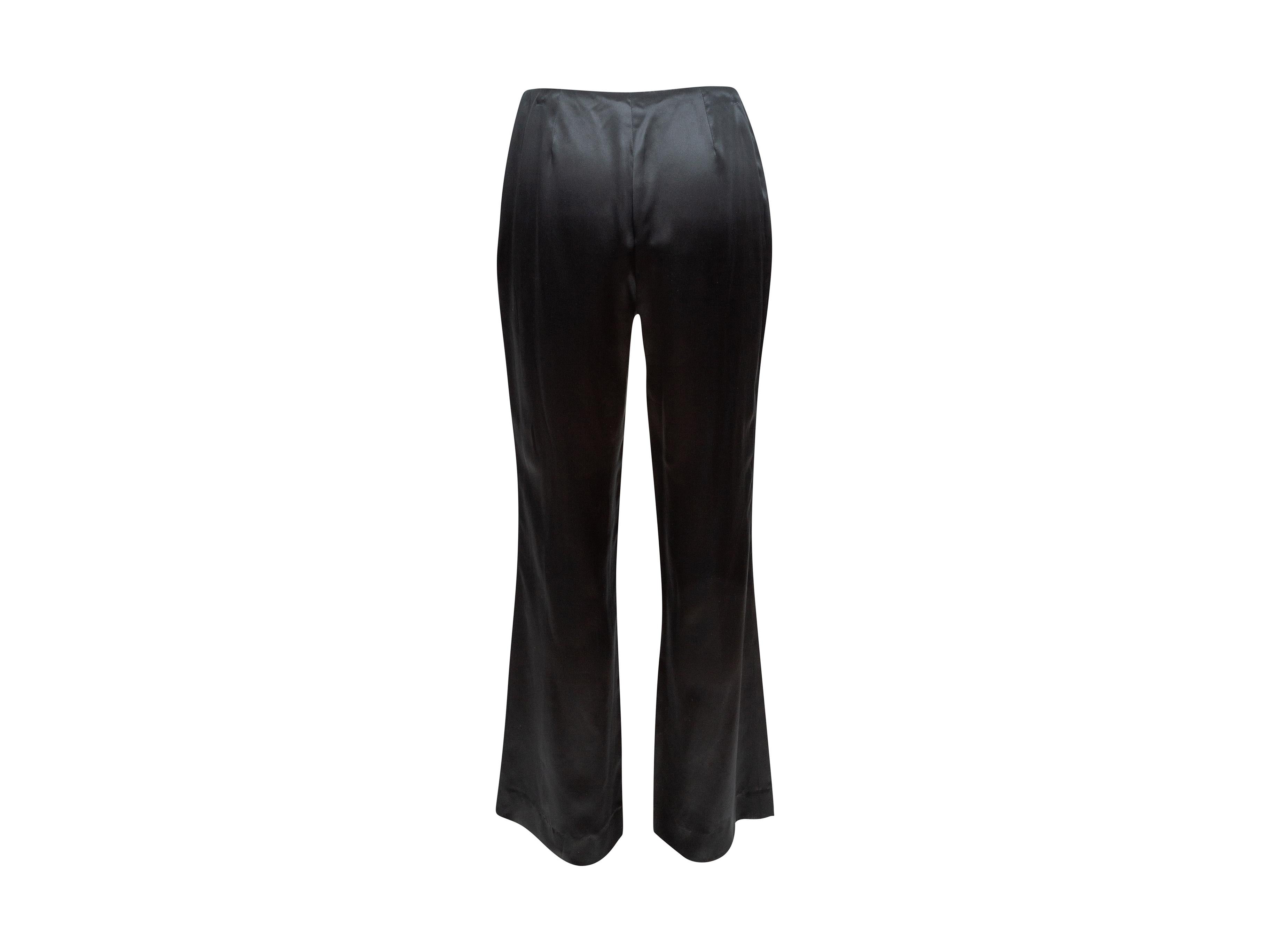 Chanel Black Silk Wide-Leg Pants 1