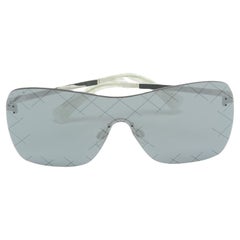 Chanel Schwarz/Silber 4215 Laufsteg Schild-Sonnenbrille