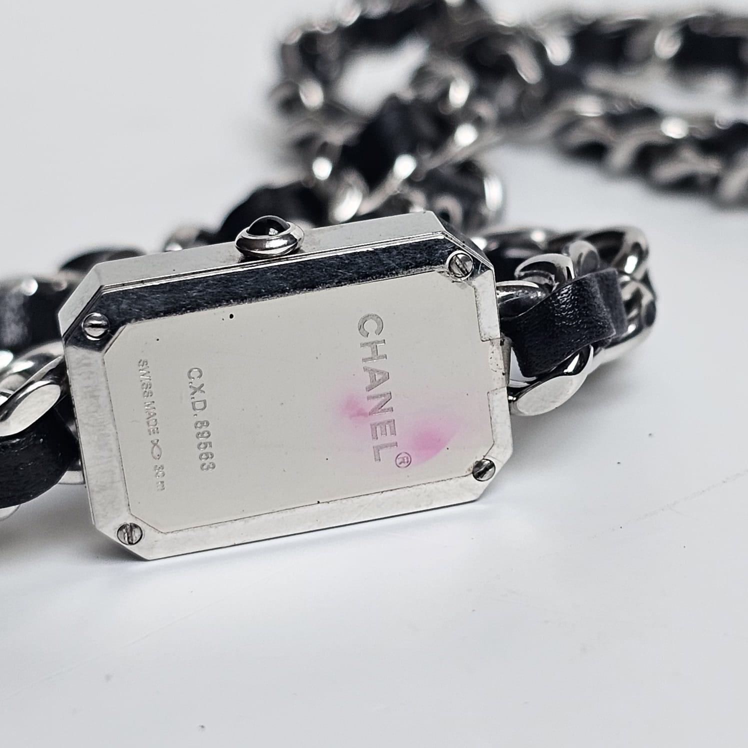 Chanel Black Silver Iconic Layered Chain Premiere Watch For Sale 10