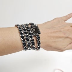 Chanel Black Silver Iconic Layered Chain Premiere Watch
