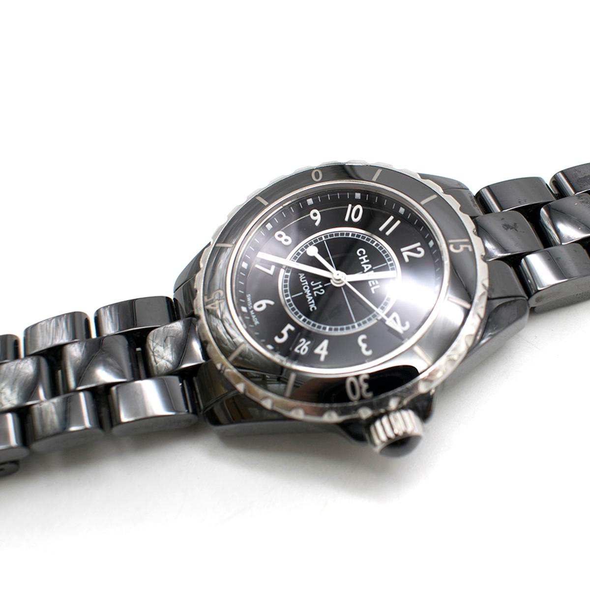 Chanel Black & Silver J12 200 m water resistance Automatic Watch  4