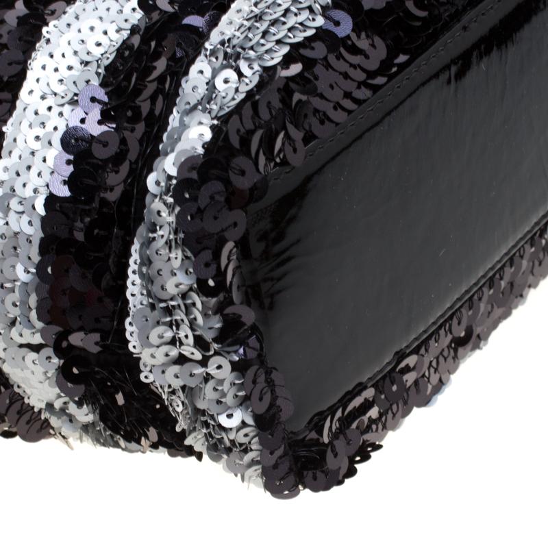 Chanel Black/Silver Stripe Sequins Reissue Shoulder Bag 7