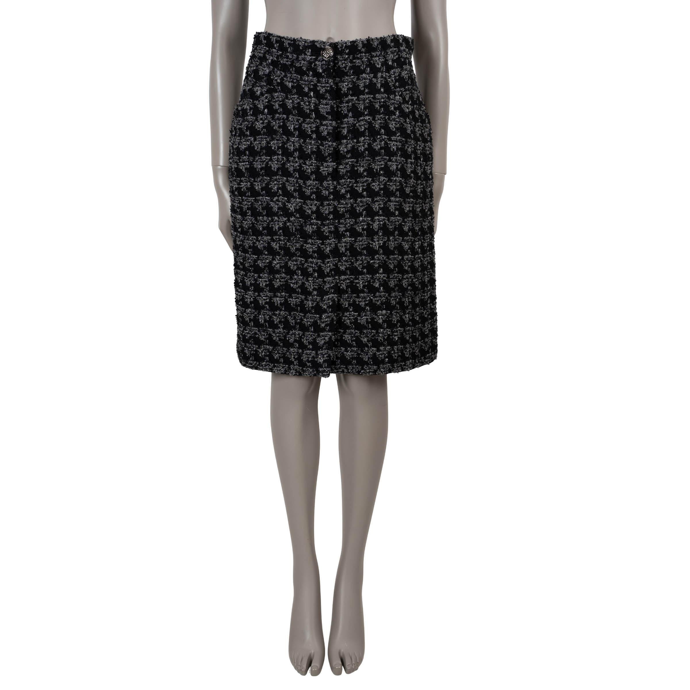 CHANEL 17B HOUNDSTOOTH LUREX TWEED Jupe 42 L Pour femmes en vente