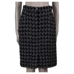 CHANEL 17B HOUNDSTOOTH LUREX TWEED Jupe 42 L