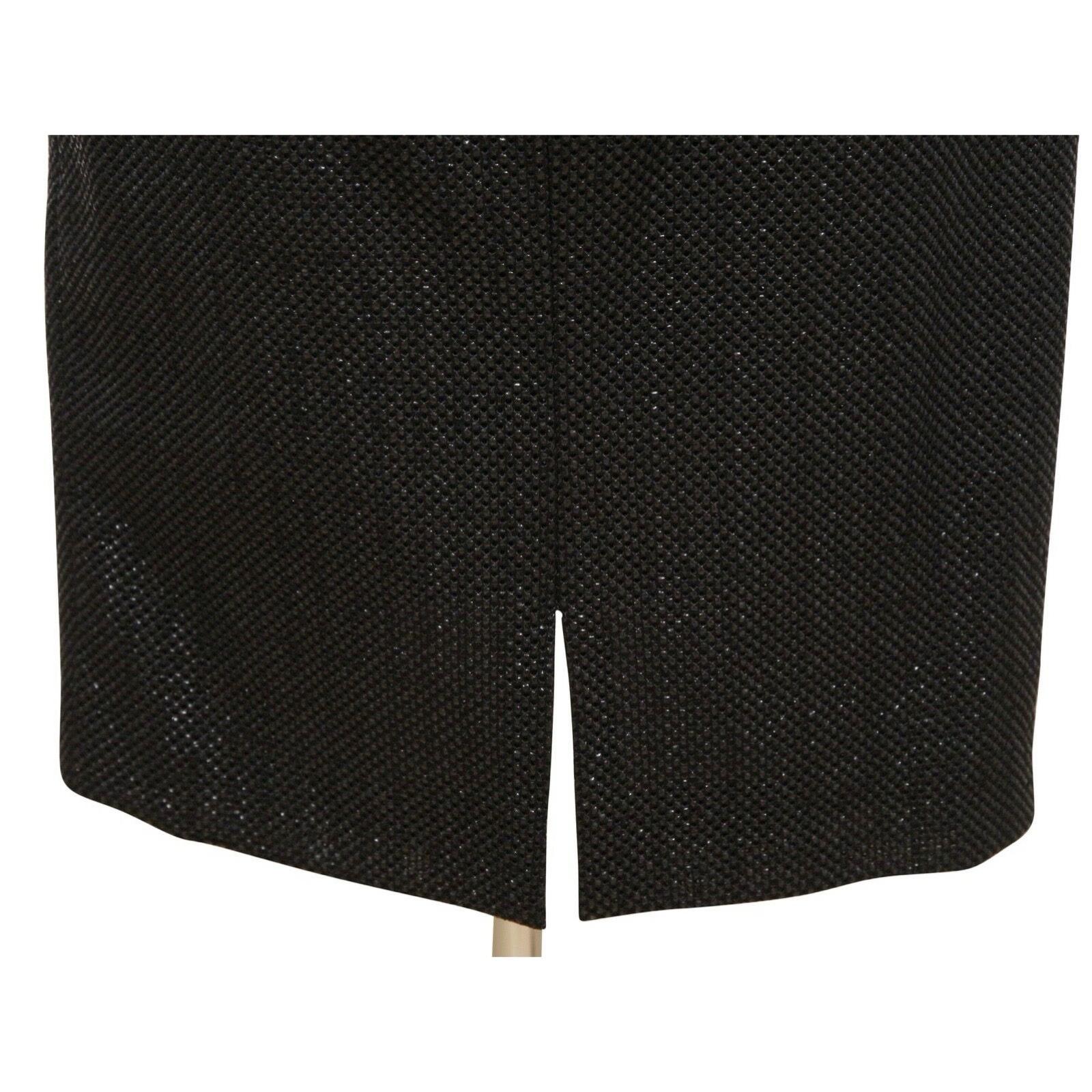 CHANEL Black Skirt Tweed RUNWAY Iridescent Classic Cruise 2011 Sz 44 For Sale 2