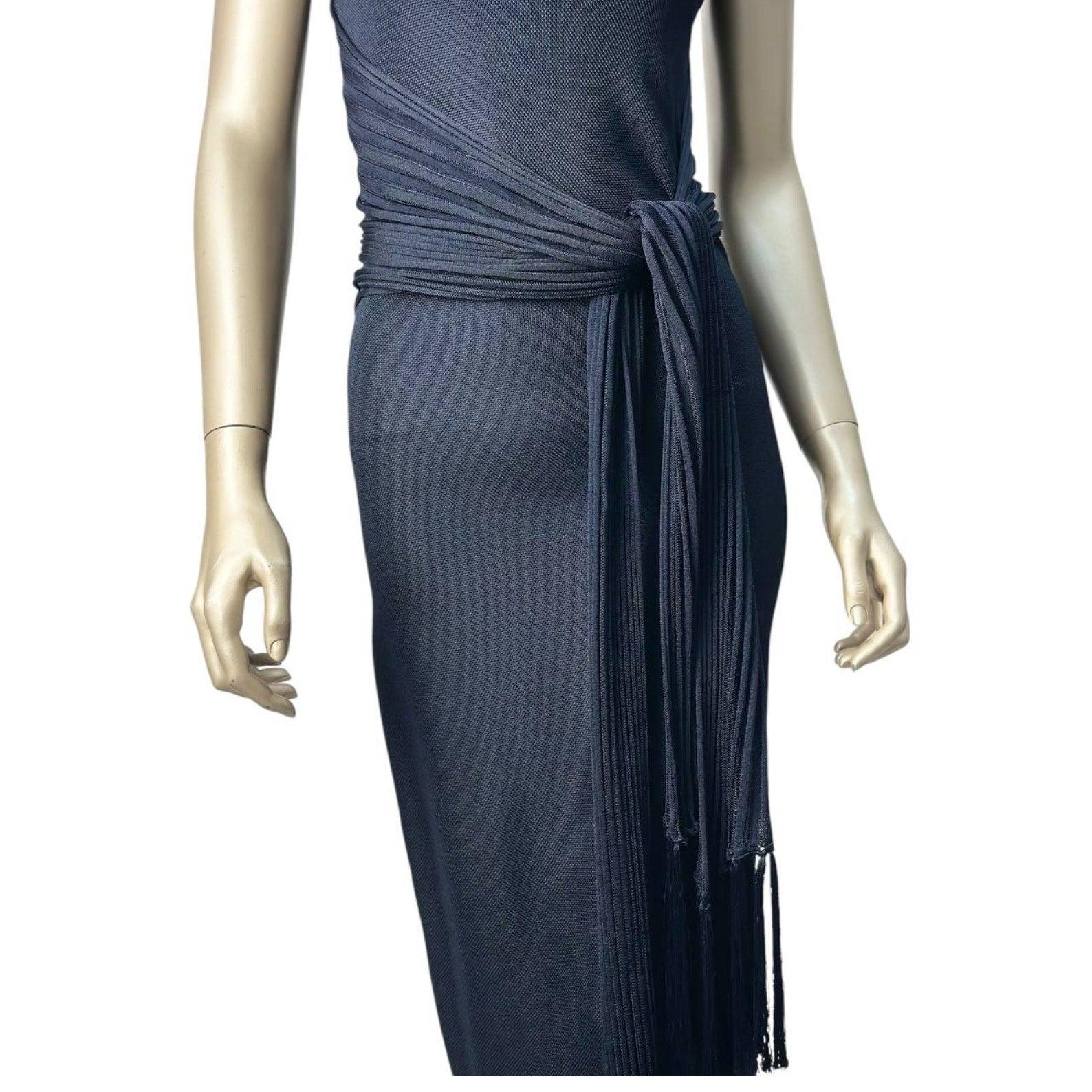Chanel - Robe sans manches à nouer à la taille - Noir  Sz. 38 Excellent état - En vente à Krakow, PL