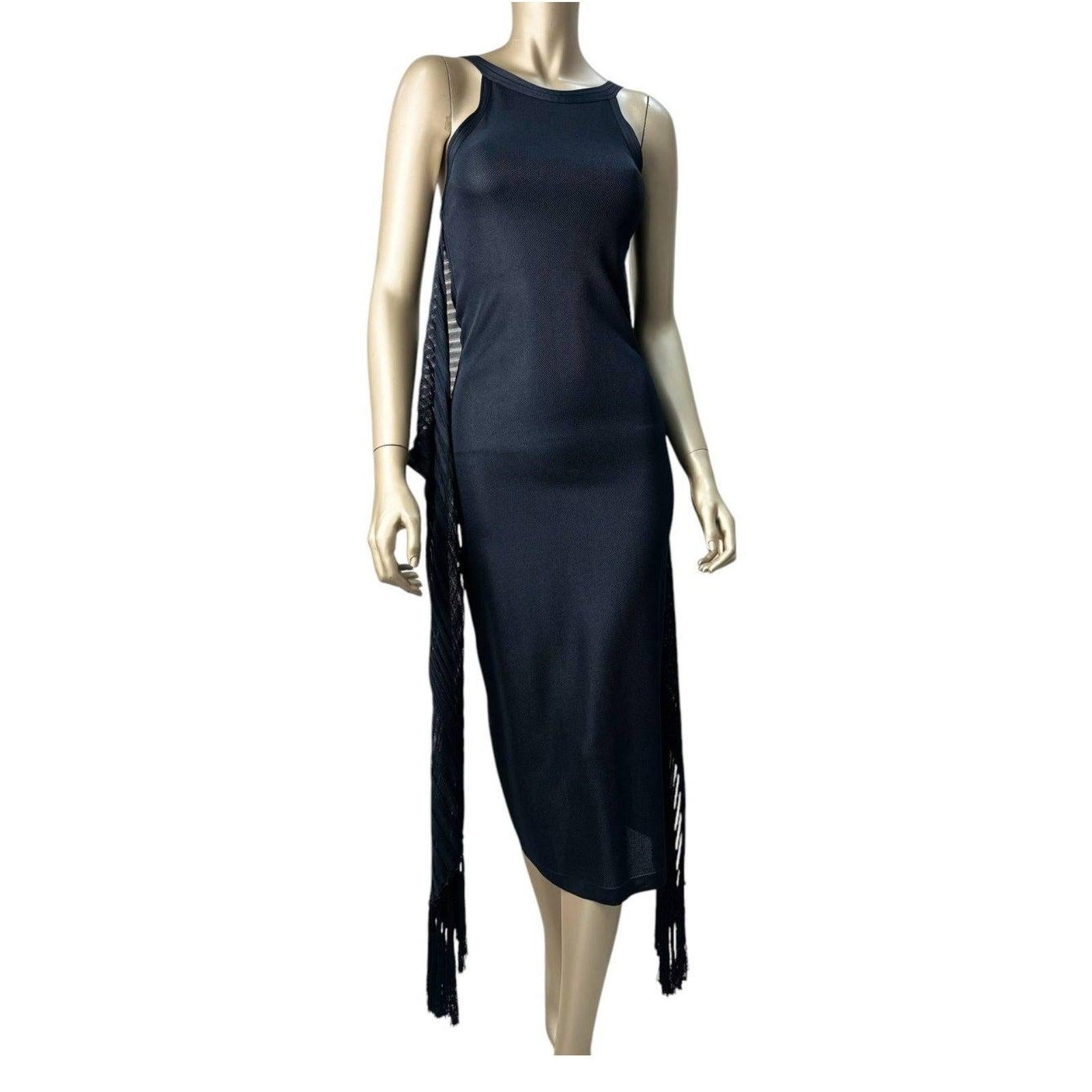 Chanel - Robe sans manches à nouer à la taille - Noir  Sz. 38 Pour femmes en vente