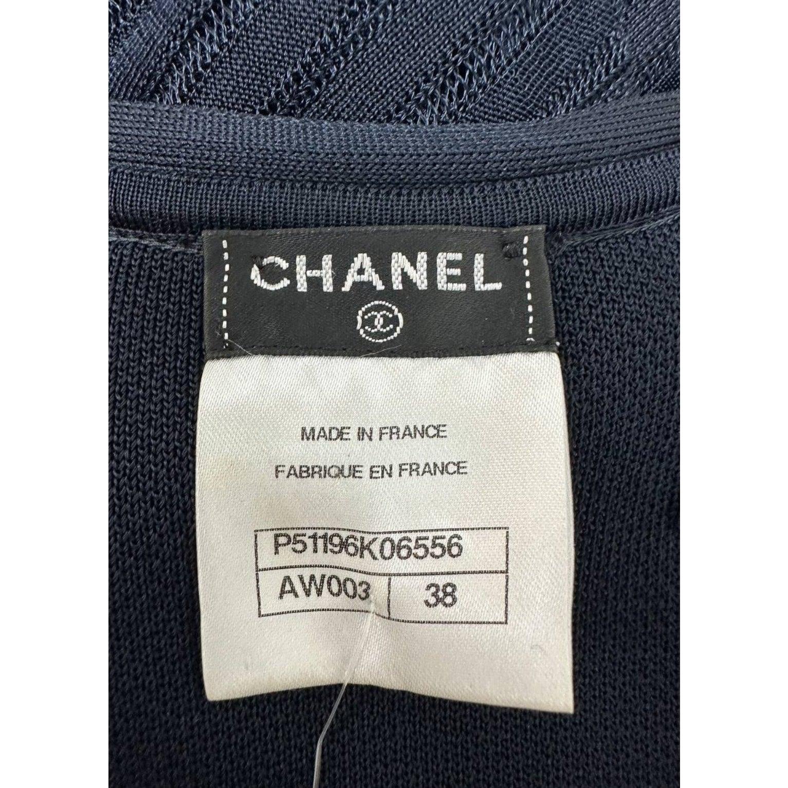 Chanel - Robe sans manches à nouer à la taille - Noir  Sz. 38 en vente 3