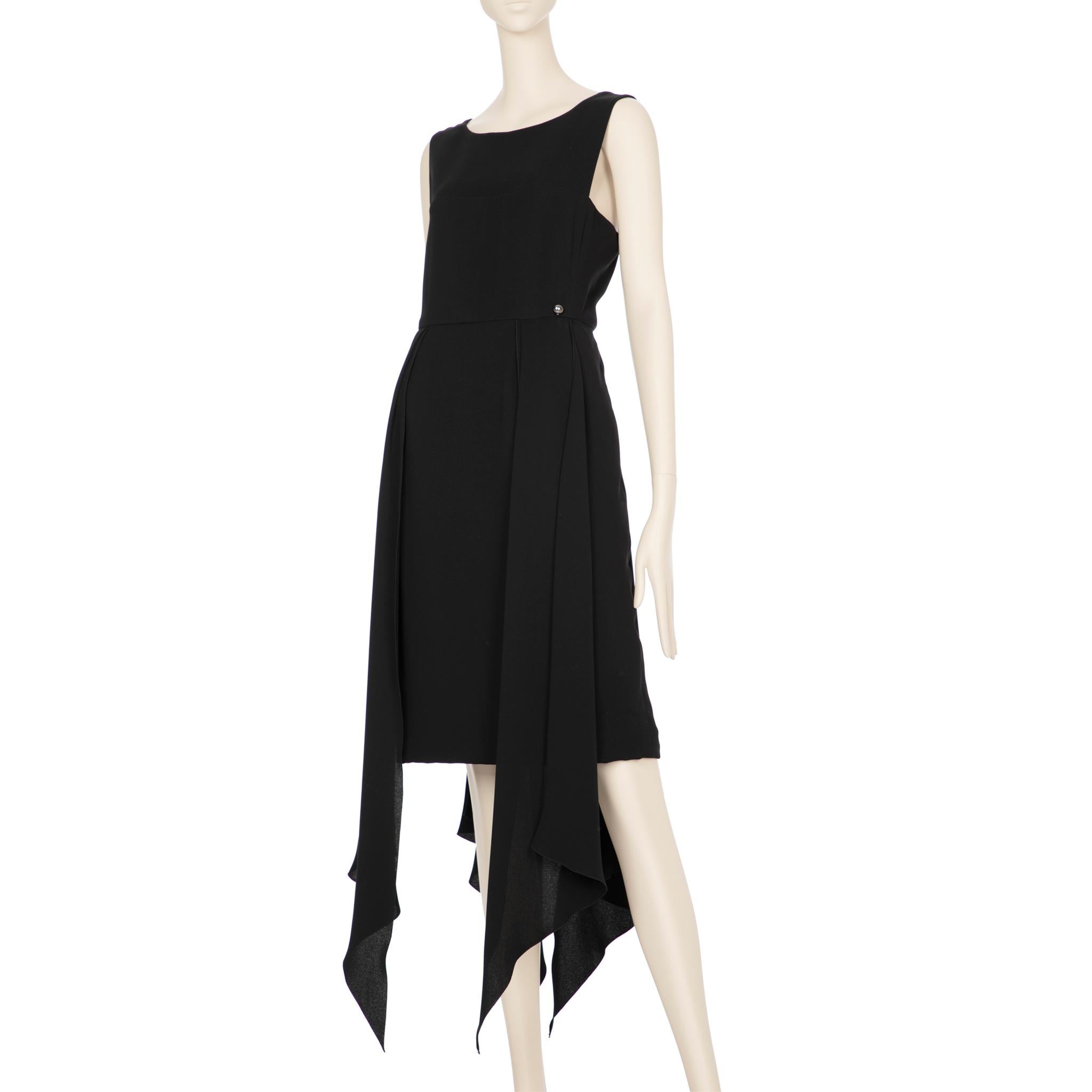 Chanel Black Slip Dress 40 FR In Excellent Condition For Sale In DOUBLE BAY, NSW