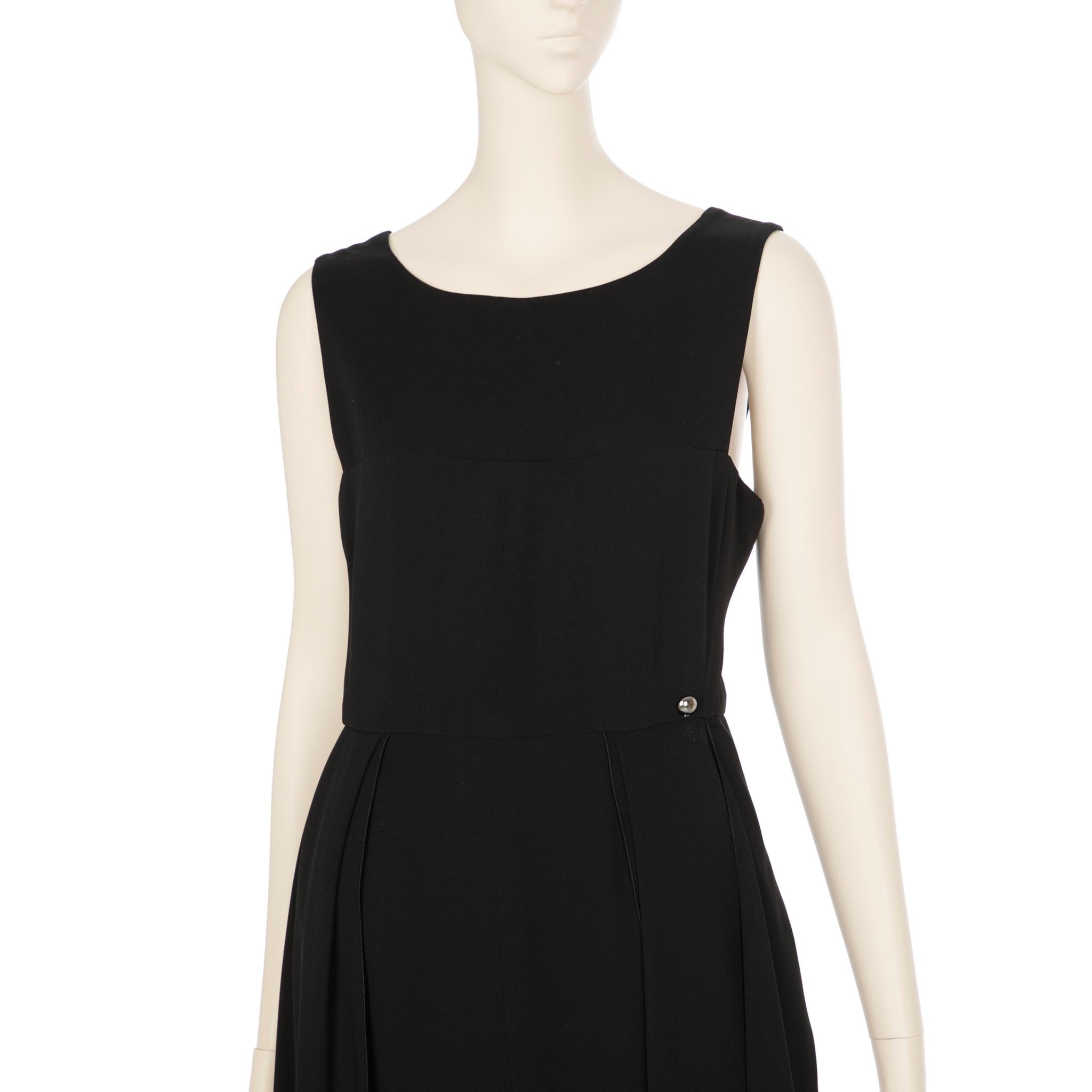 Chanel Black Slip Dress 40 FR For Sale 1
