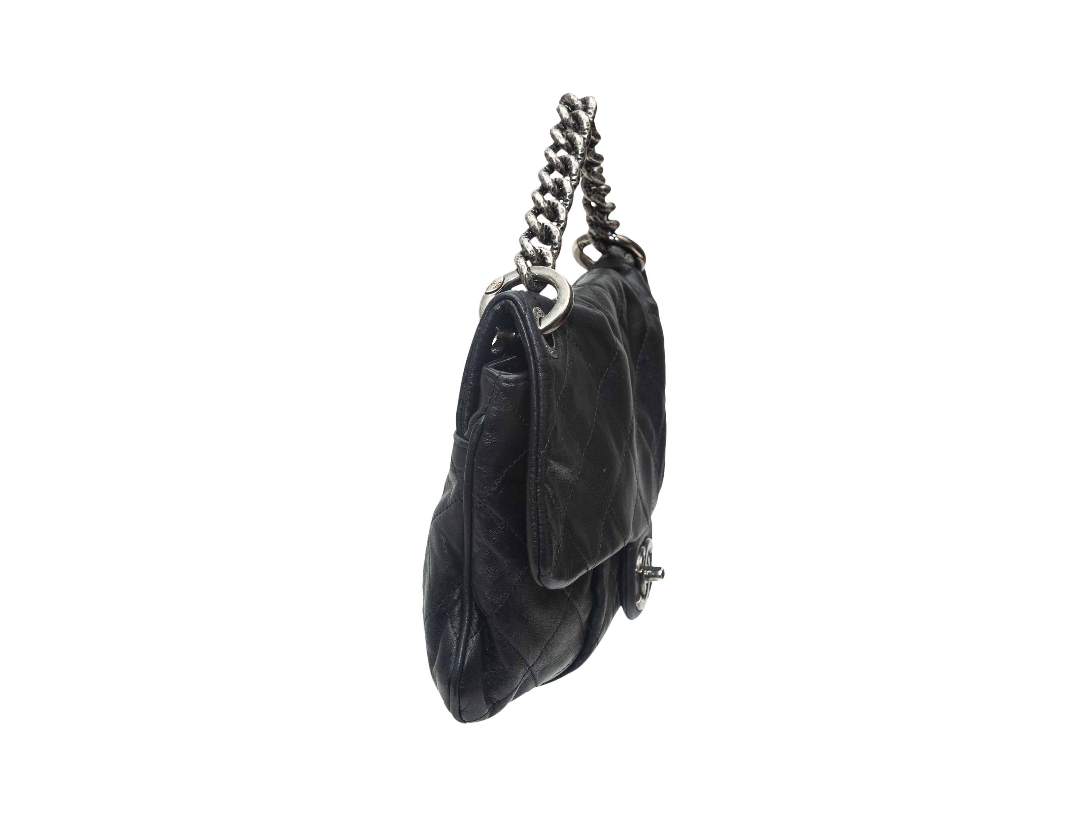 Chanel Schwarz Klein Coco Falten Klappe Messenger Bag 1