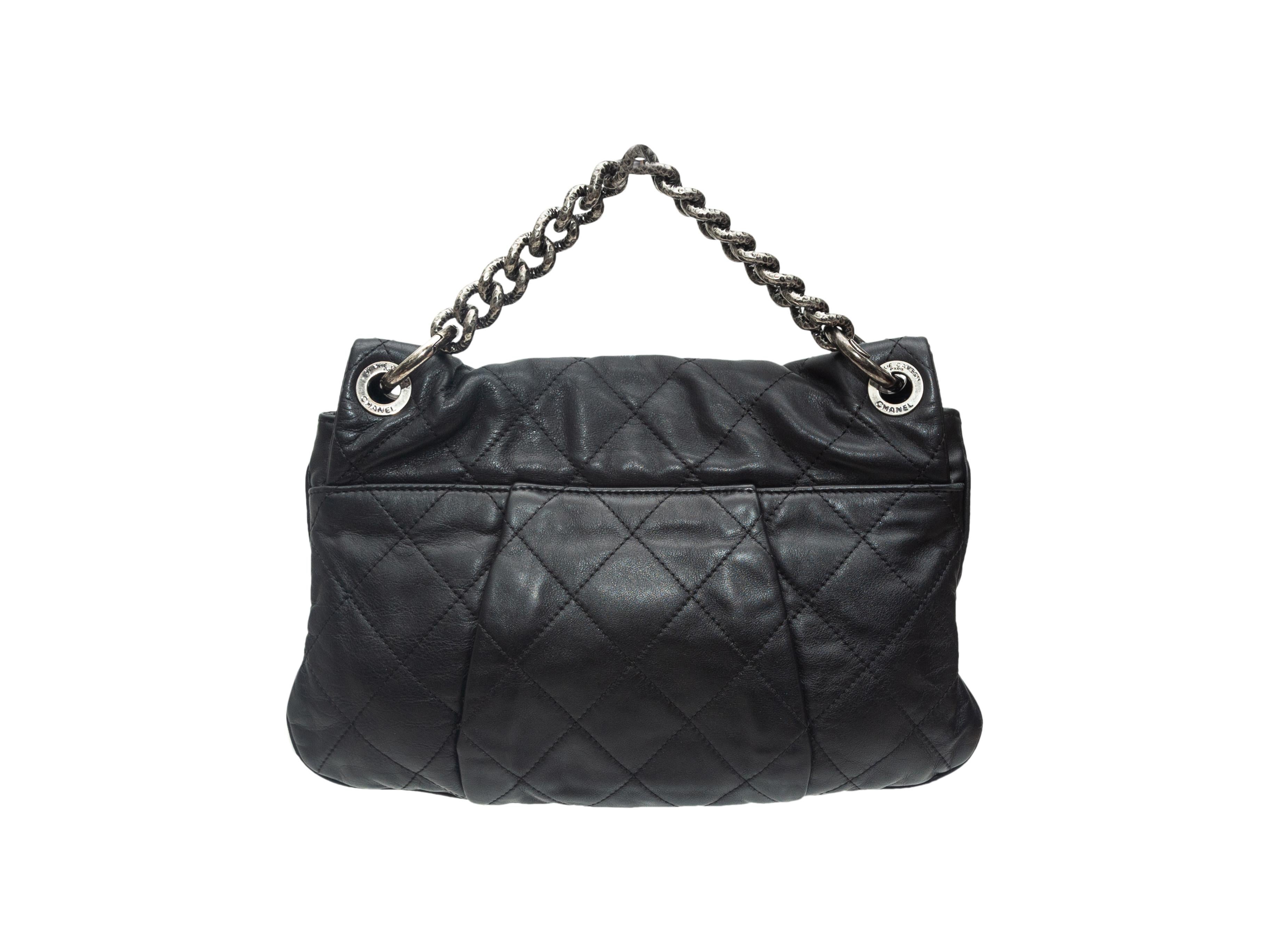 Women's Chanel Black Small Coco Pleats Flap Messenger Bag