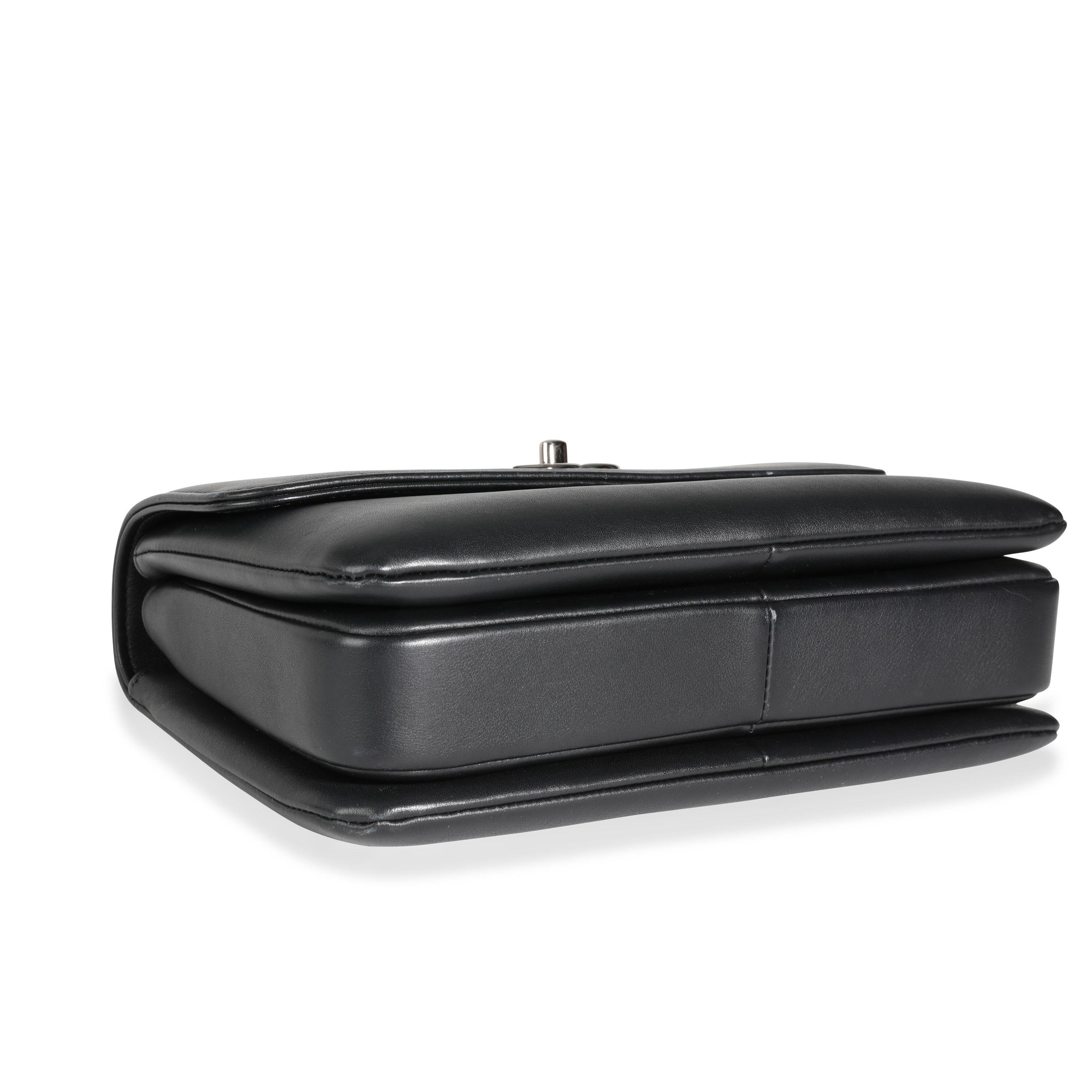 chanel calfskin quilted top handle flap black