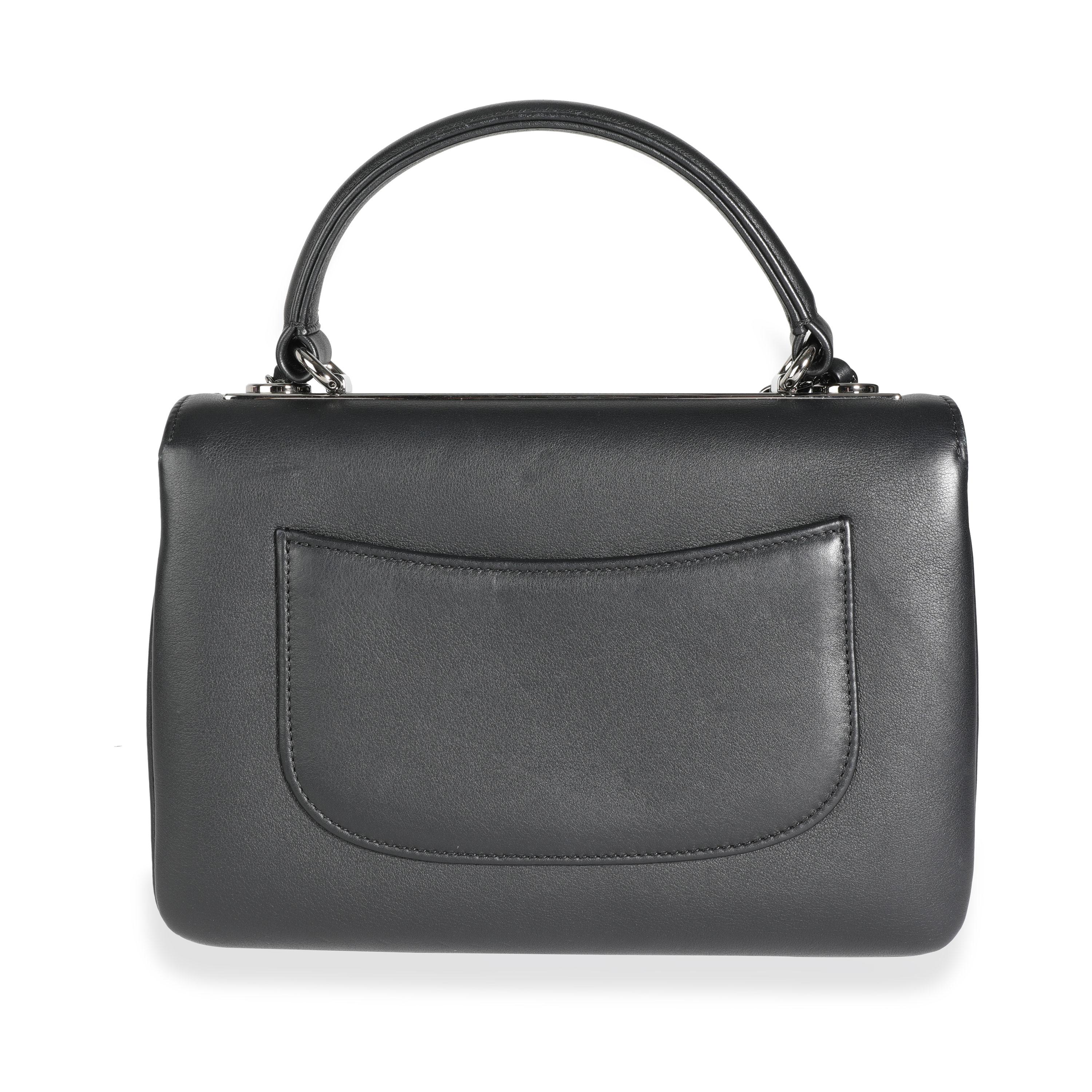 Chanel Black Smooth Calfskin Small Trendy CC Top Handle Flap Bag 1