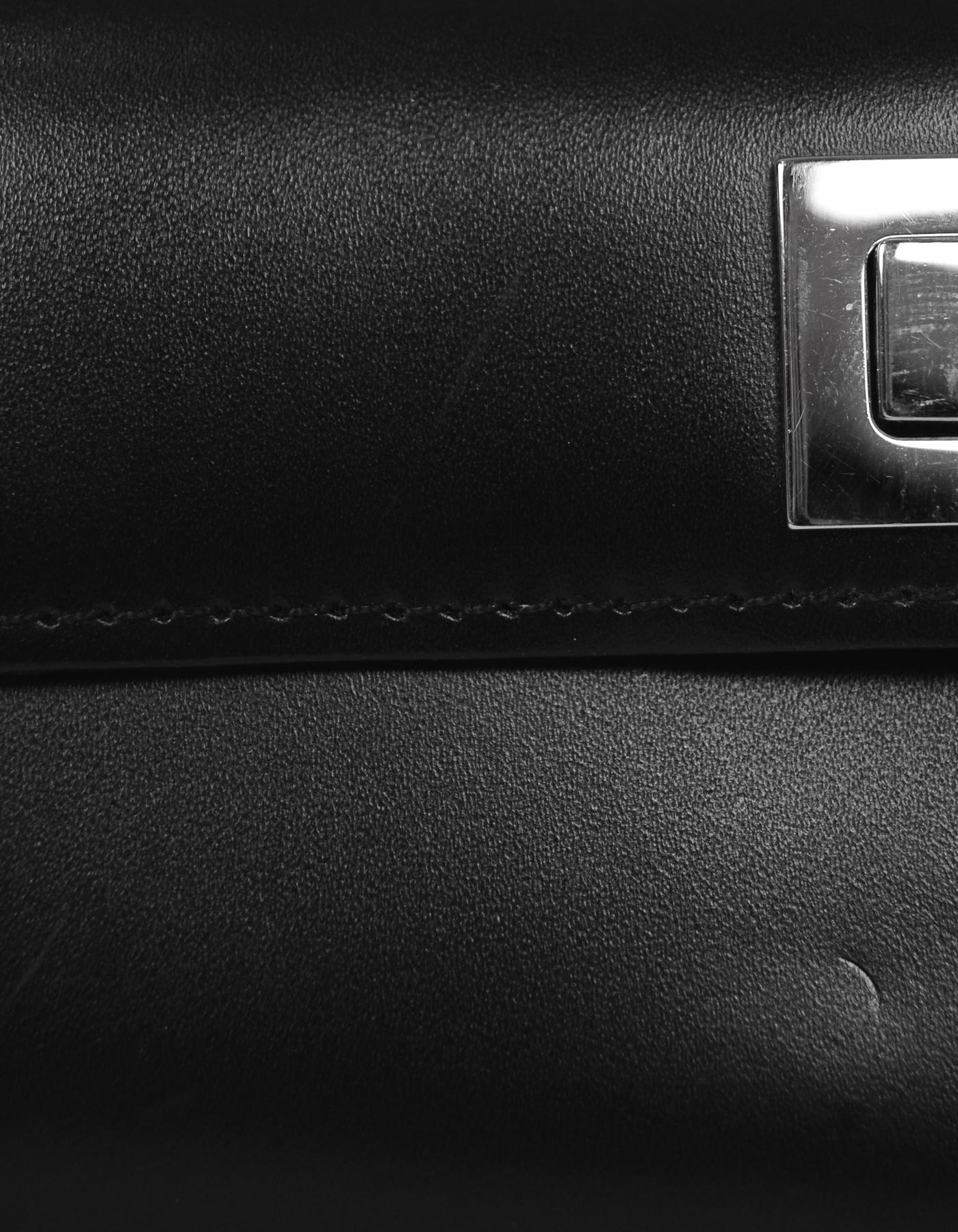 Chanel Black Smooth Leather 2.55 Reissue Lock Belt Bag w/ Chain 4