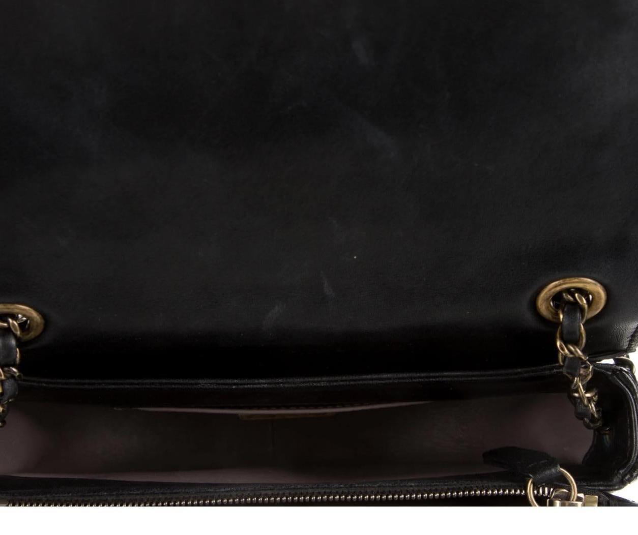 Women's Chanel Black Snakeskin Exotic Leather CC Small Top Handle Satchel Shoulder Bag For Sale