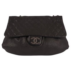 CHANEL black Soft Caviar leather MAXI ELASTIC FLAP Shoulder Bag